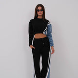 Denim-Sweat Combo Set