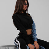 Denim-Sweat Combo Set