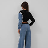 Denim-Sweat Combo Set