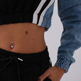 Denim-Sweat Combo Set