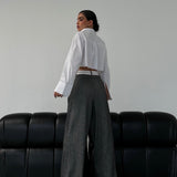 Cropped Shirt With Fake Pocket