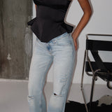 Peplum Corset Top Black