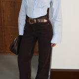 High Rise Wide Leg Jean Espresso