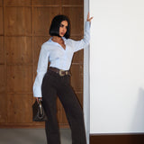 High Rise Wide Leg Jean Espresso