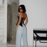 Mid Rise Straight Fit Ripped Jean