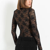 Floral Lace Long Sleeve Bodysuit