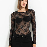 Floral Lace Long Sleeve Bodysuit
