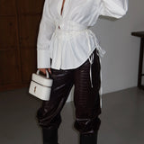 Corset Poplin Shirt White