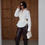 Corset Poplin Shirt White