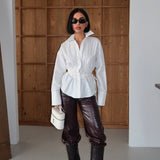 Corset Poplin Shirt White