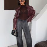 Contour Seam Wide Leg Jeans