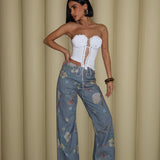 Floral Baggy Jeans
