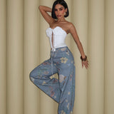 Floral Baggy Jeans