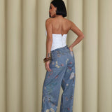 Floral Baggy Jeans