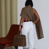 Opaque White Straight Jeans