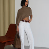 Opaque White Straight Jeans