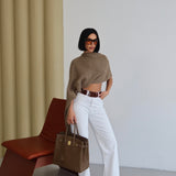 Opaque White Straight Jeans