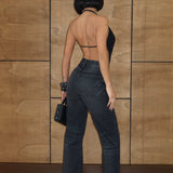 Chevron Straight Jeans