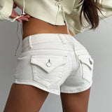 Low Rise Micro Denim Shorts