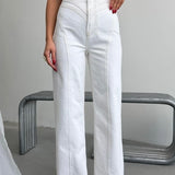Contrast Stitch Wide Leg Jean