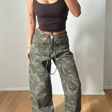 Camo Print Baggy Wide Leg Pants