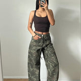 Camo Print Baggy Wide Leg Pants