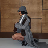 Juliette Long Belted Coat – Grey