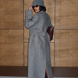 Juliette Long Belted Coat – Grey