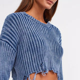 Cropped Long Sleeve Sweater