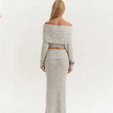 Off-Shoulder Knit Set