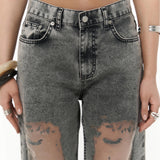 Premium Sheer Jeans Charcoal