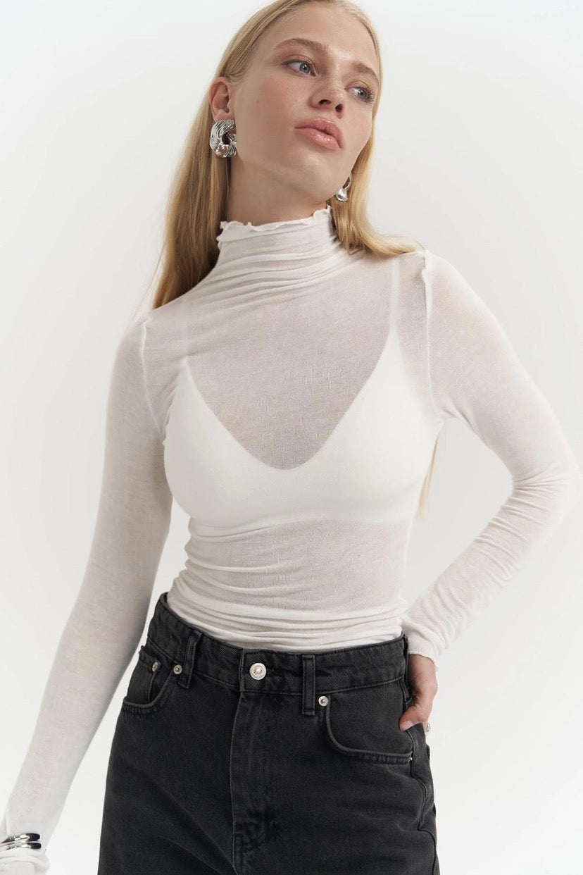 Belina High-Neck White Thin Body