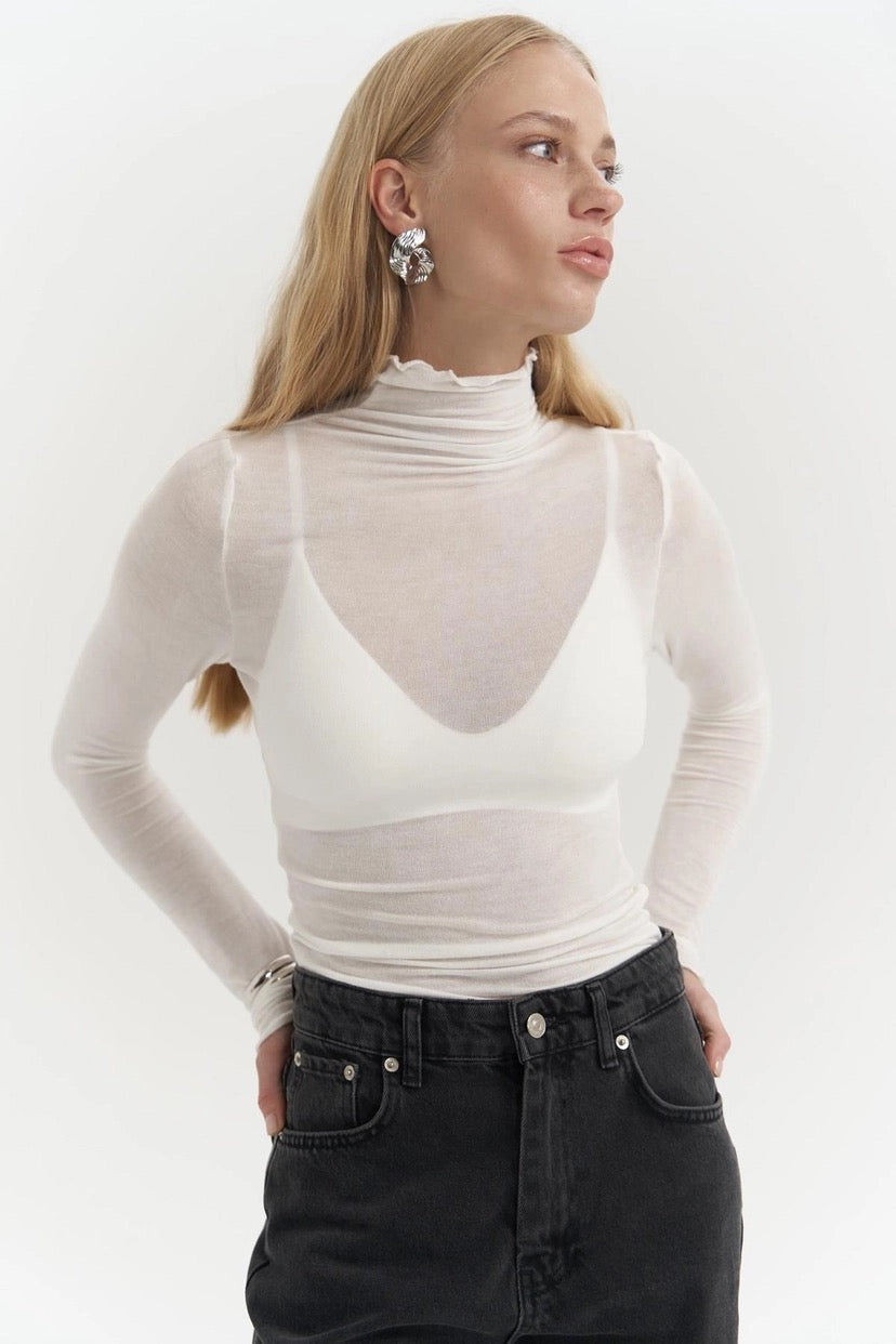 Belina High-Neck White Thin Body