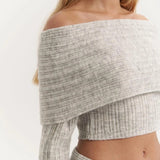 Off-Shoulder Knit Set