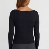 Ruched Side Long Sleeve Top