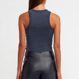 Washed Rib Racerback Crop Tank