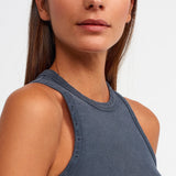 Washed Rib Racerback Crop Tank