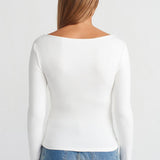 Ruched Side Long Sleeve Top