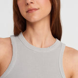 Washed Rib Racerback Crop Tank