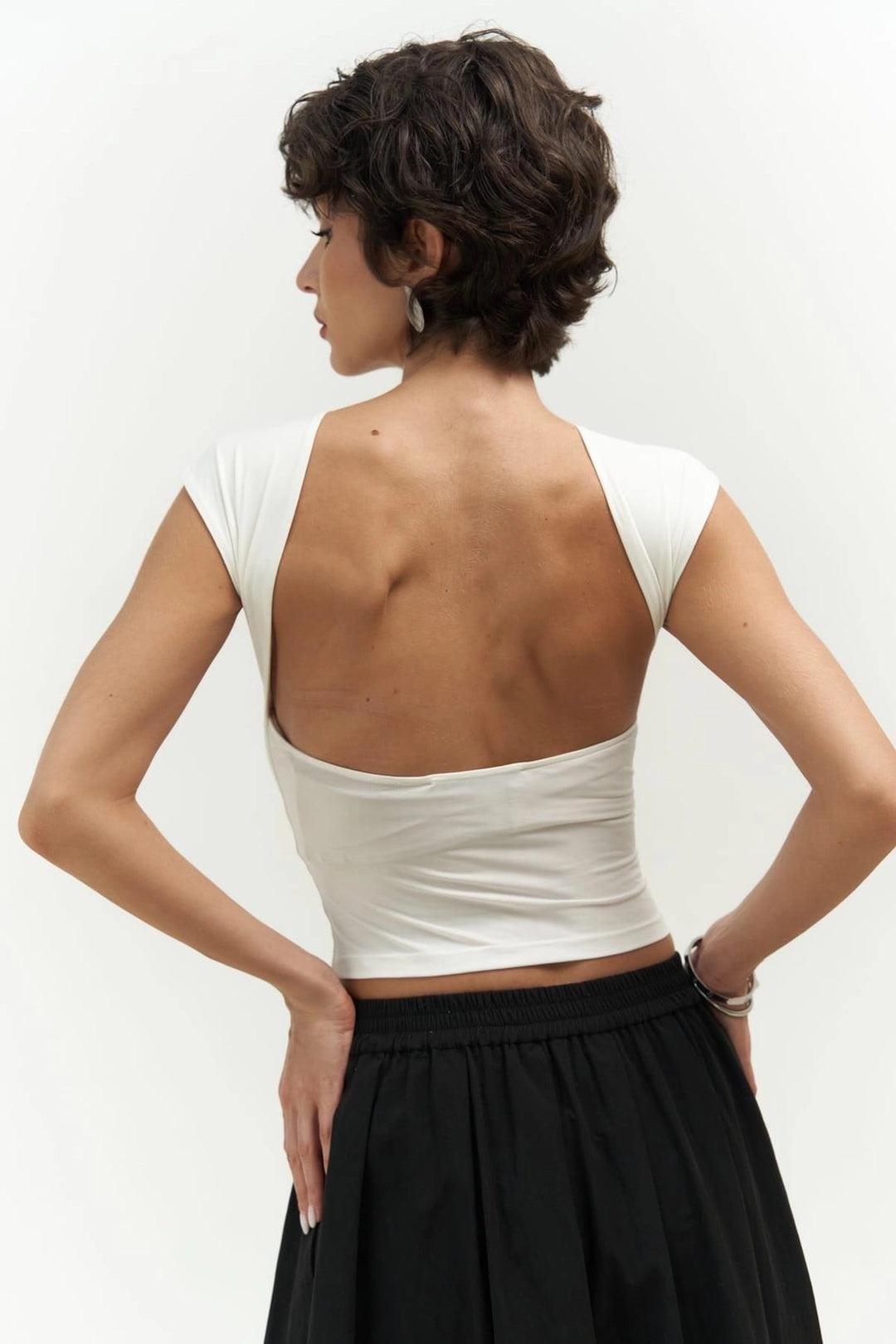 Meli Open-Back White Crop