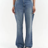 High-Waist Jeans with Contrast Stitching