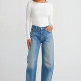 Ruched Side Long Sleeve Top