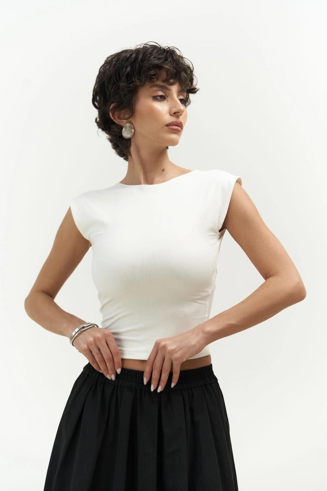 Meli Open-Back White Crop
