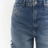 High-Waist Jeans with Contrast Stitching