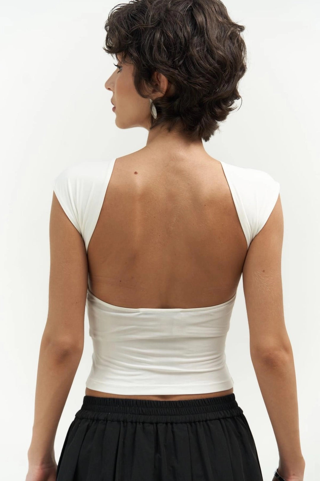 Meli Open-Back White Crop