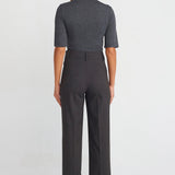 Long Brown Straight Pants