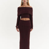 Off-Shoulder Knit Set