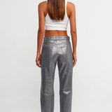 Coated Straight Leg Pants