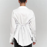 Corset Back Poplin Shirt