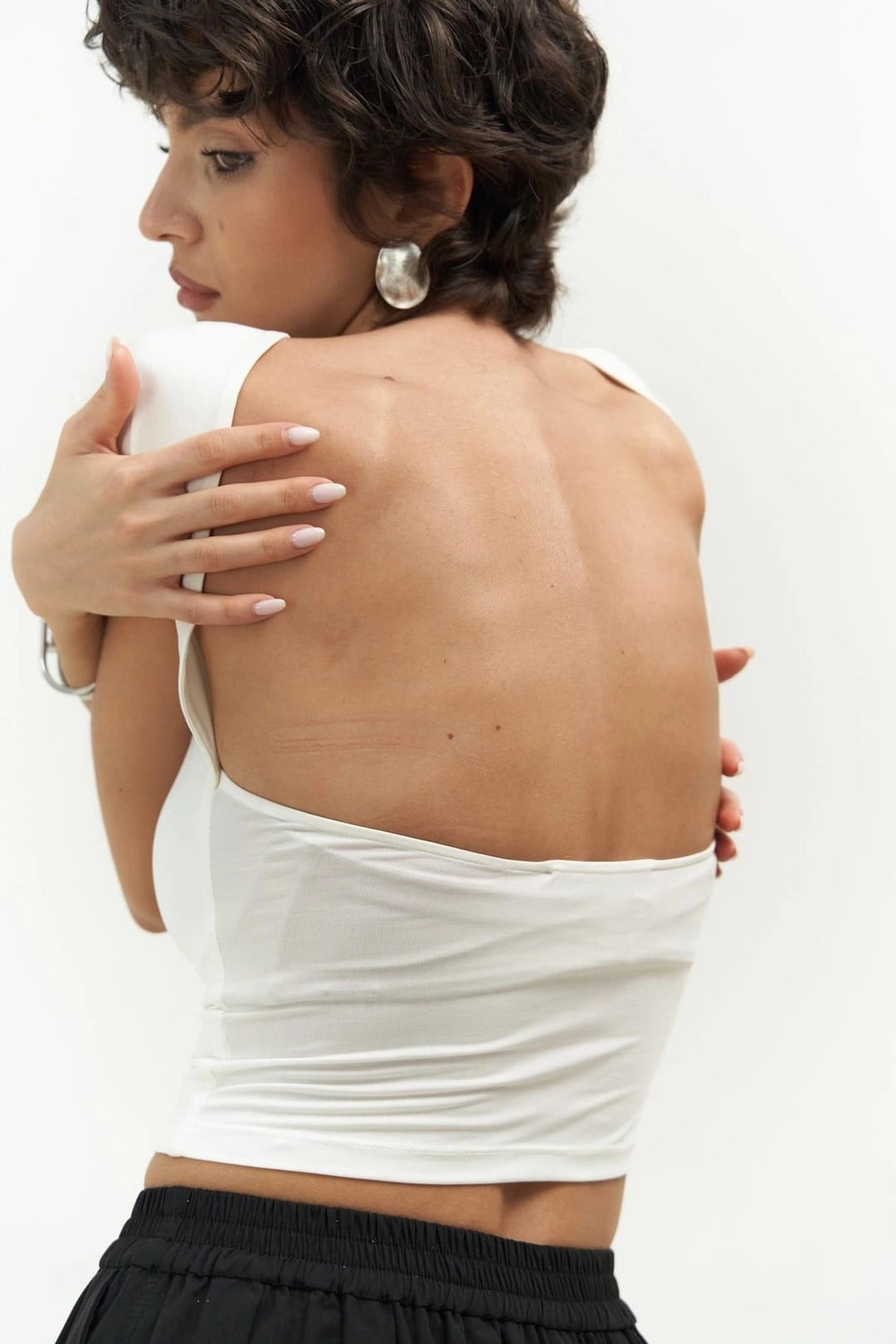 Meli Open-Back White Crop
